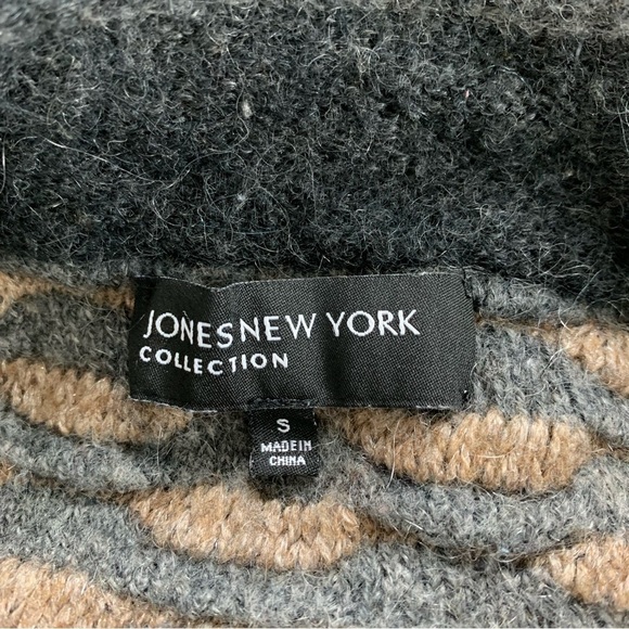Jones New York Wool Mohair Blend wavy Stripe Ombré Cardigan Sweater Size Small - Picture 3 of 15